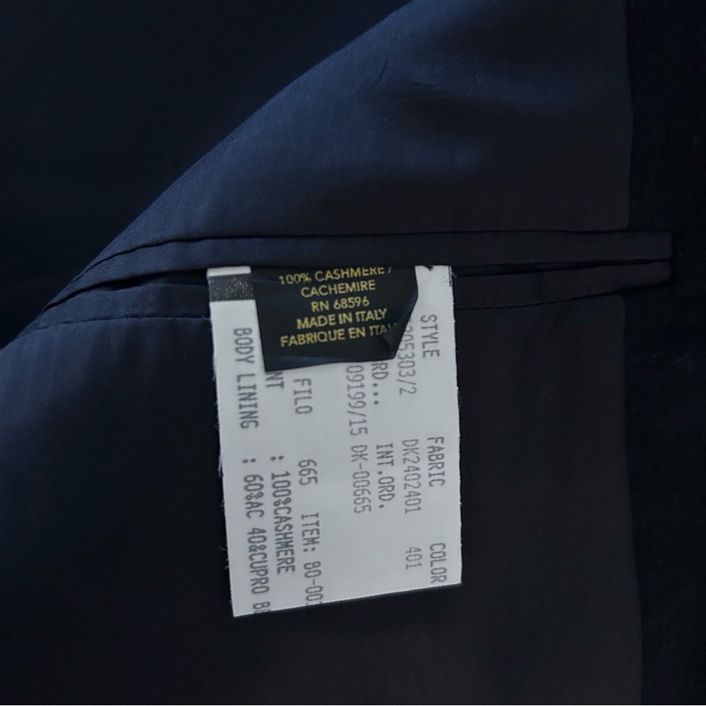 Donna Karan Signature 100% Cashmere Blazer Made in Italy BlackTailored Fit - Picture 5 of 9